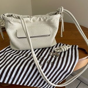 Henri Bendel Cream Cobble Hill Cinched Crossbody Shoulder Bag